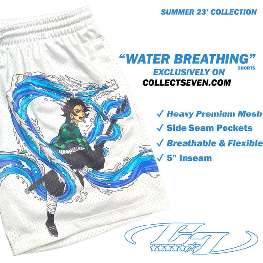 White "Water Breathing" Shorts - COLLECT7